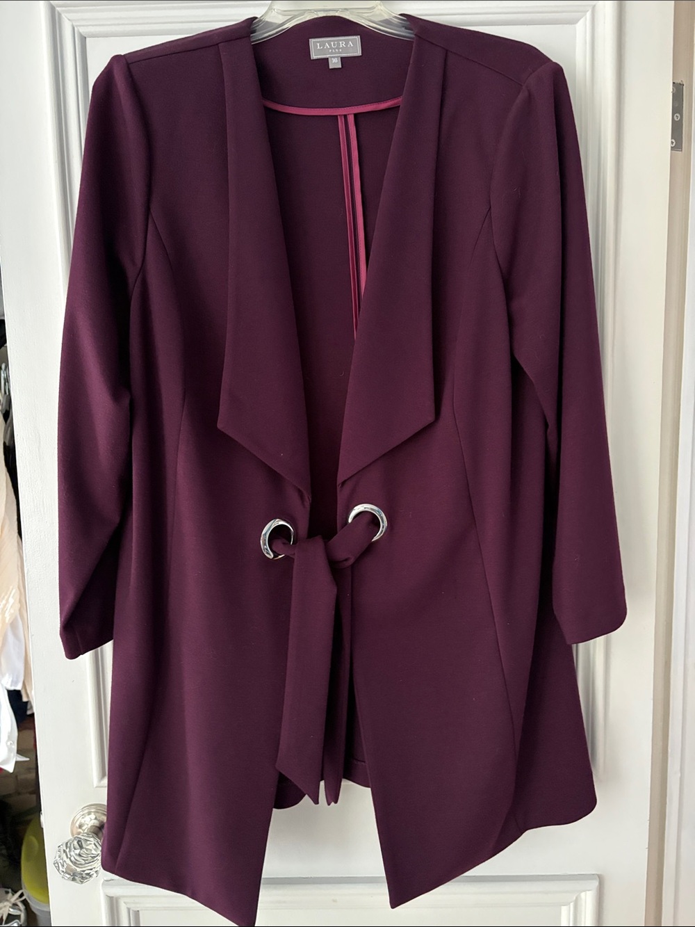 Laura Open-Front Tie Blazer
